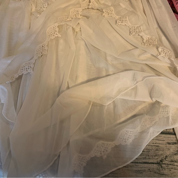 Indigo Thread Co Lace Embroidery Embroidered Off White Flowy Fancy Boho - Picture 8 of 15